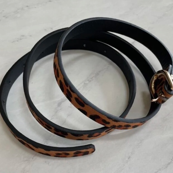 Animal Leopard Print Skinny Brown Belt - Picture 7 of 7